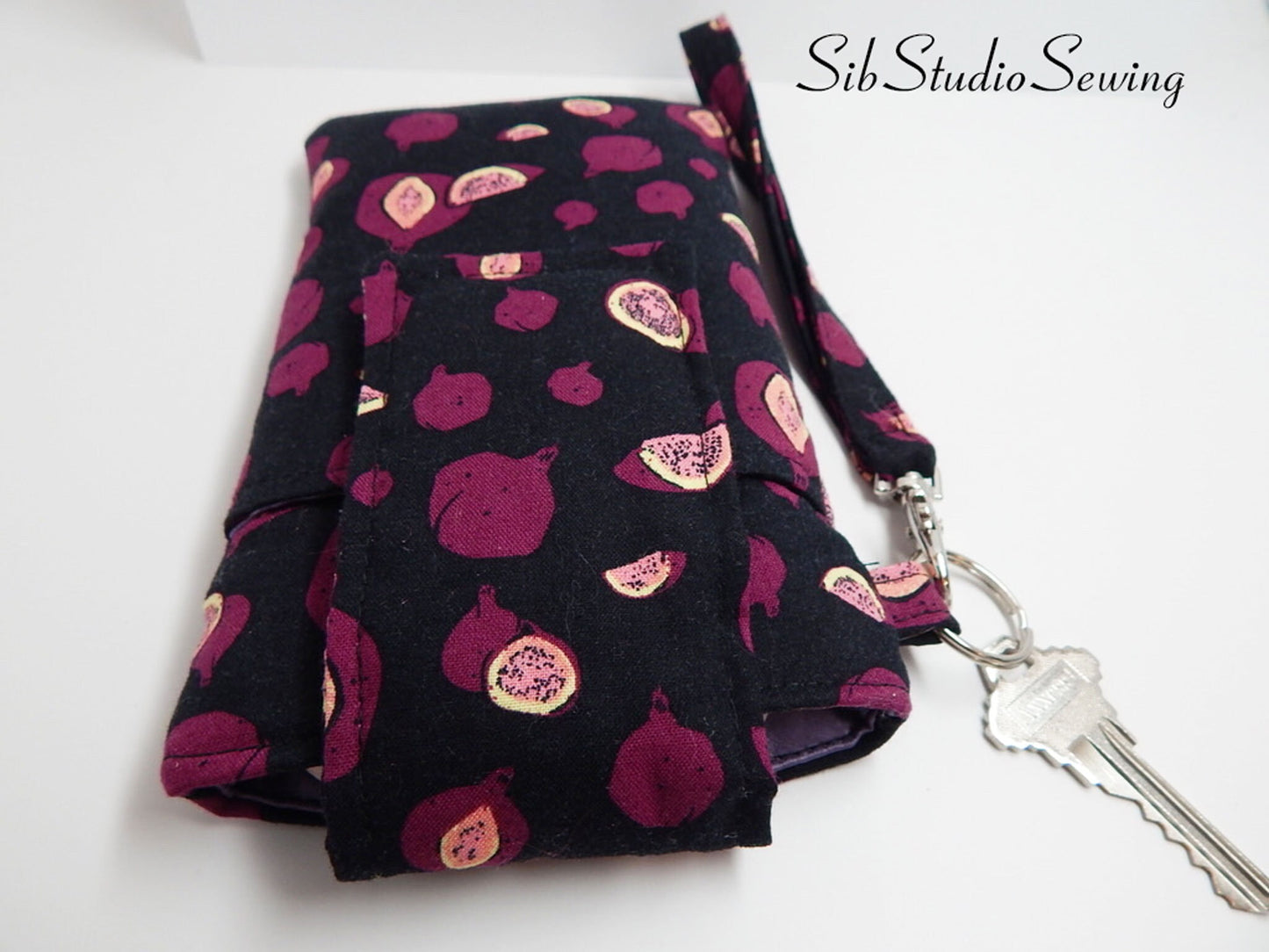 Figs Smartphone Wristlet: Foodie Phone Accessory with Key Ring, Fits iPhone 17, Phones up to 6.5" x 3.25", Pocket