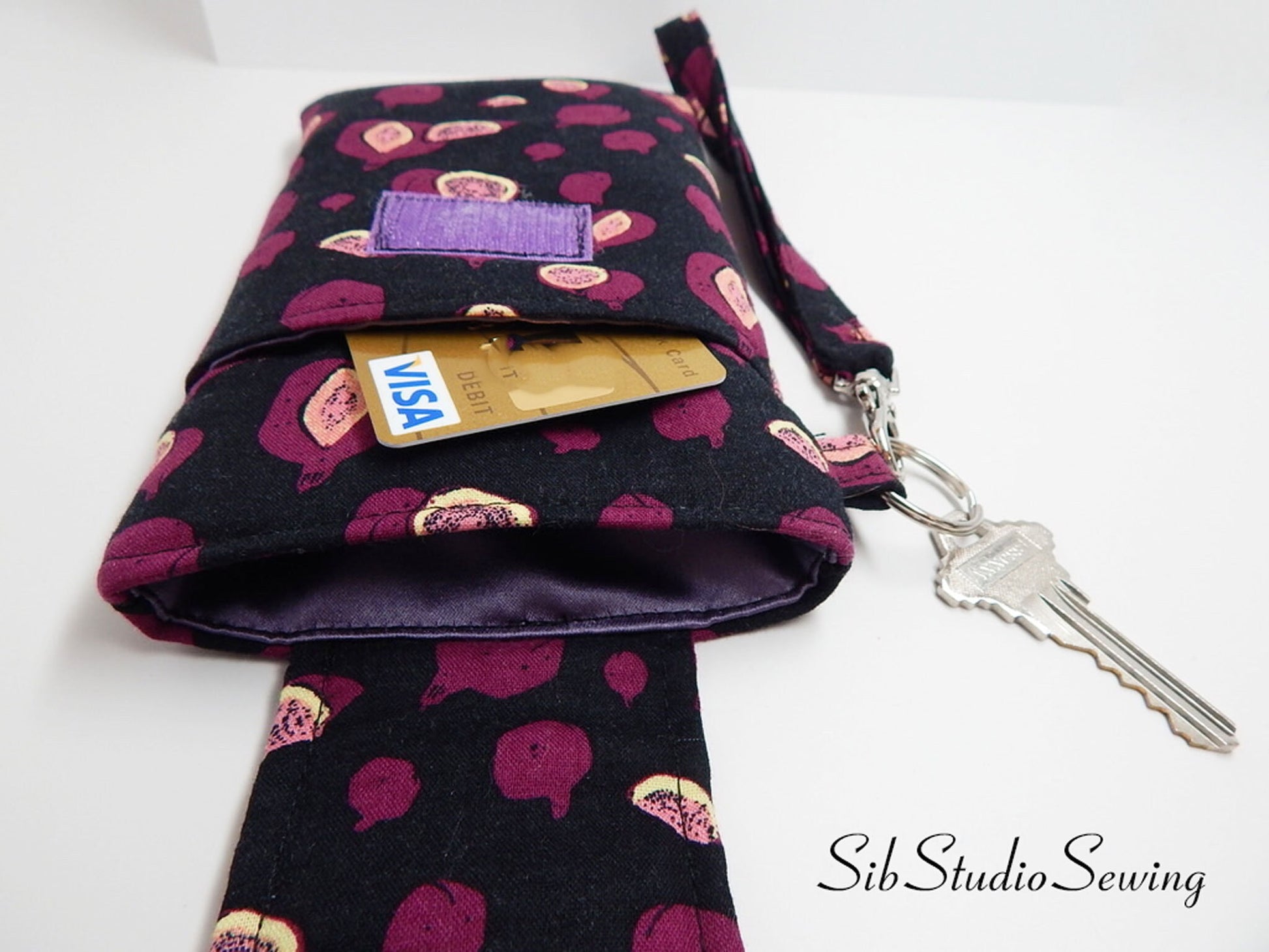 Figs Smartphone Wristlet: Foodie Phone Accessory with Key Ring, Fits iPhone 17, Phones up to 6.5" x 3.25", Pocket