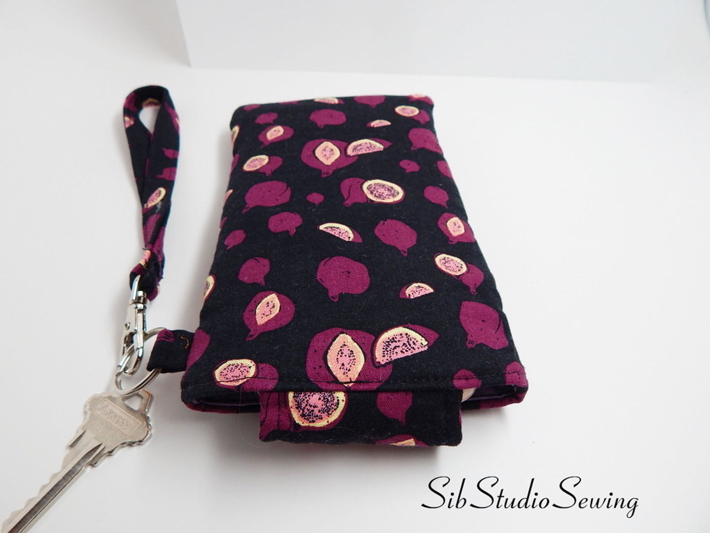 Figs Smartphone Wristlet: Foodie Phone Accessory with Key Ring, Fits iPhone 17, Phones up to 6.5" x 3.25", Pocket