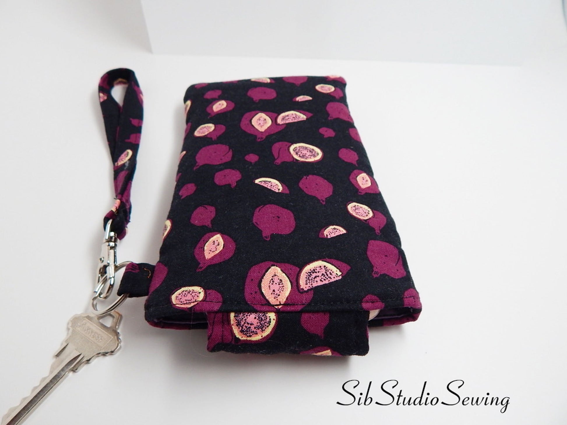 Figs Smartphone Wristlet: Foodie Phone Accessory with Key Ring, Fits iPhone 17, Phones up to 6.5" x 3.25", Pocket