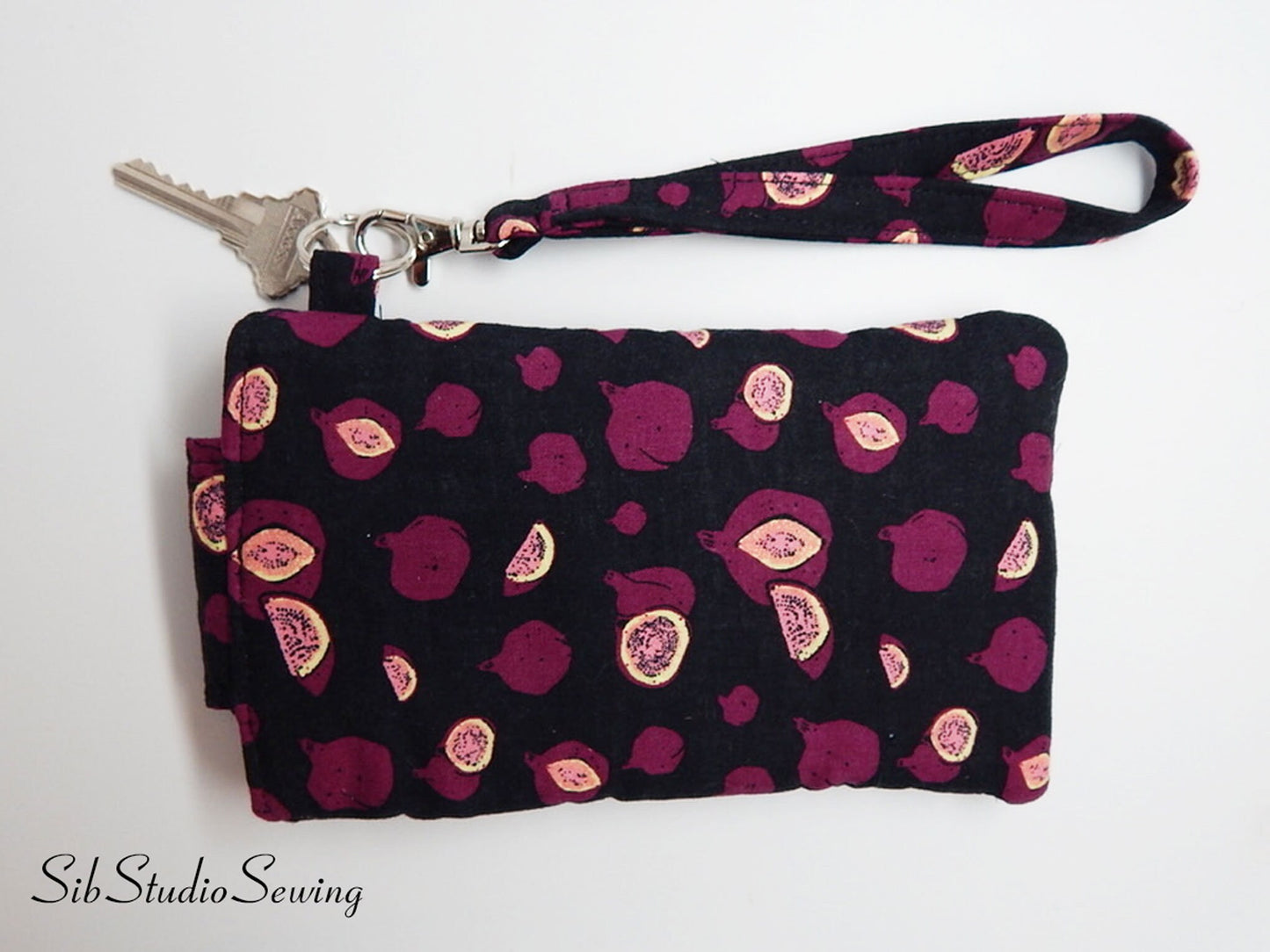 Figs Smartphone Wristlet: Foodie Phone Accessory with Key Ring, Fits iPhone 17, Phones up to 6.5" x 3.25", Pocket