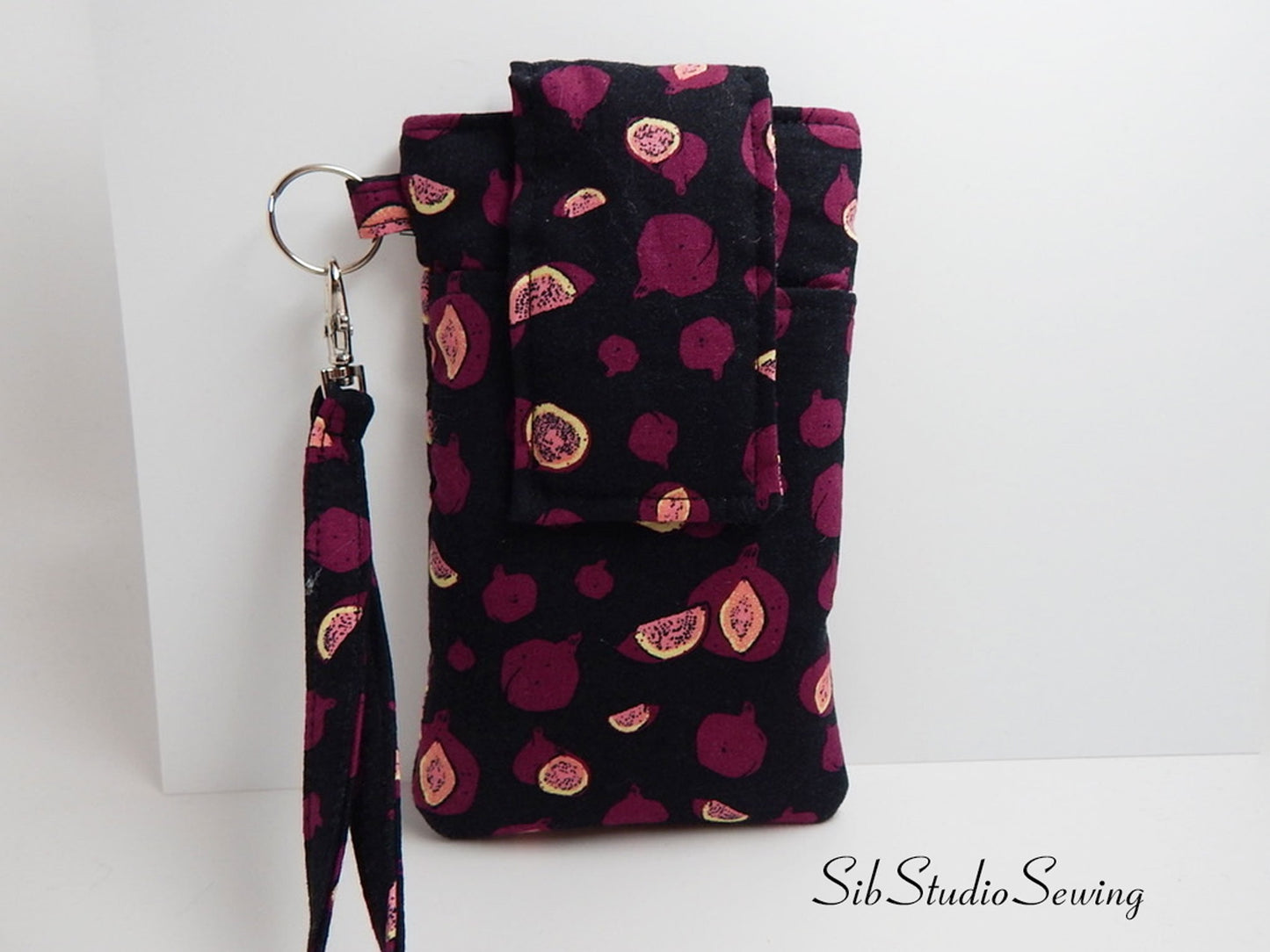 Figs Smartphone Wristlet: Foodie Phone Accessory with Key Ring, Fits iPhone 17, Phones up to 6.5" x 3.25", Pocket