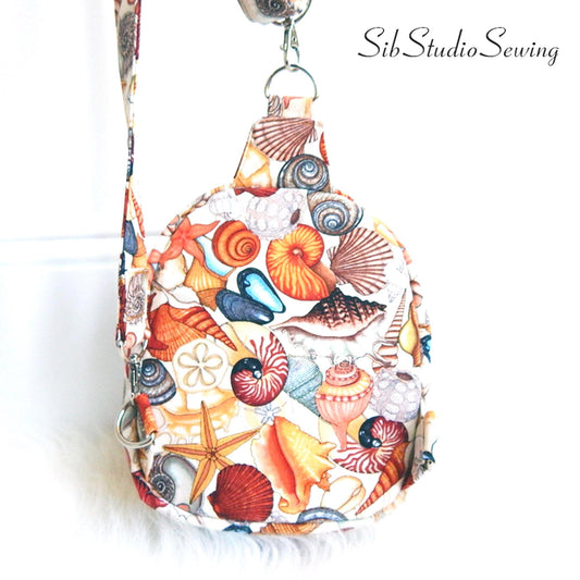 Seashells Mini Crossbody, 8 x 6 x 2.5 , Adjustable Strap, Inside Pockets