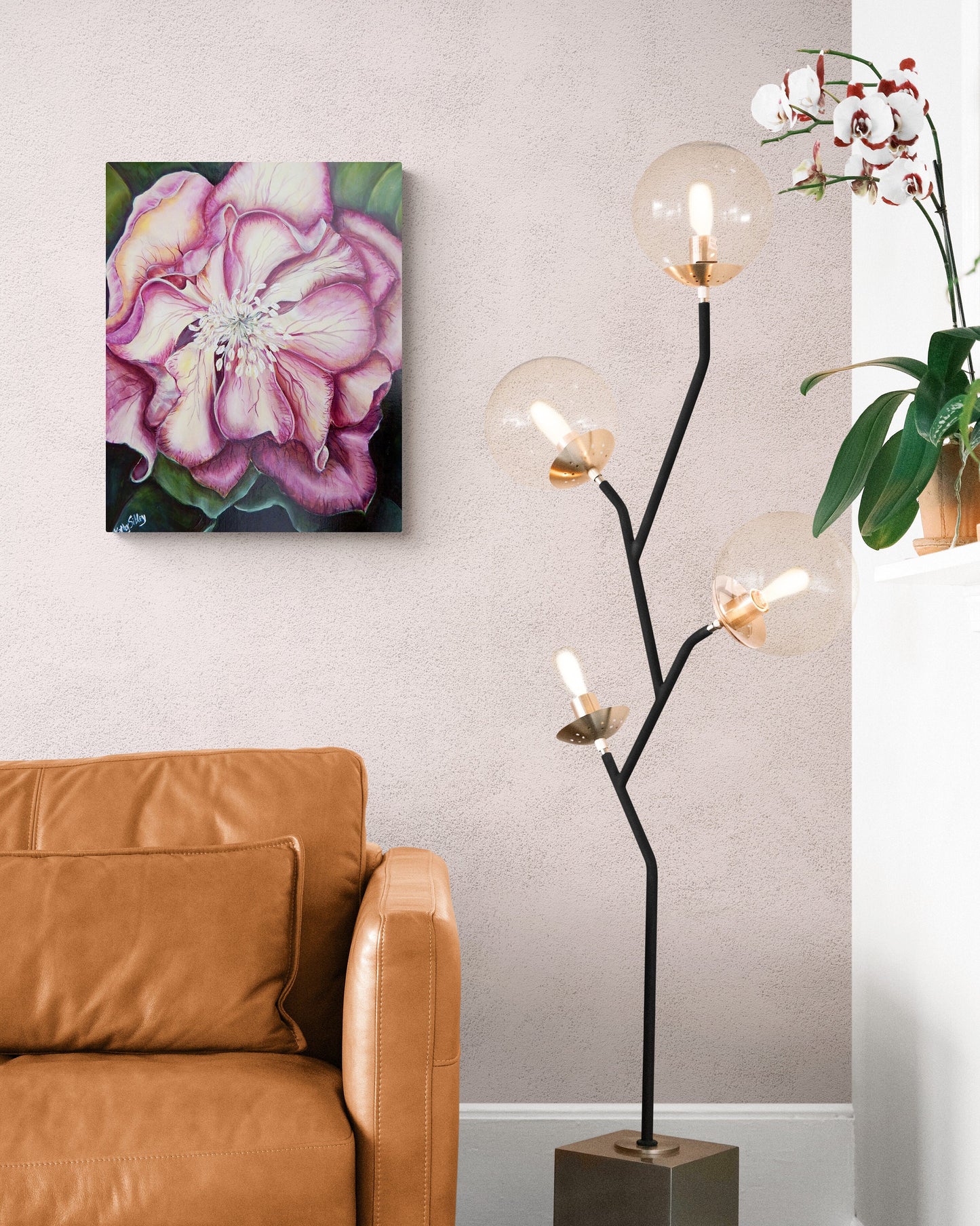 Purple Hellebore Painting, Original Acrylic Painting, 16 x 20 inches Canvas, Hellebore Wall Decor, Spring Flower Wall Art, Hellebore Decor